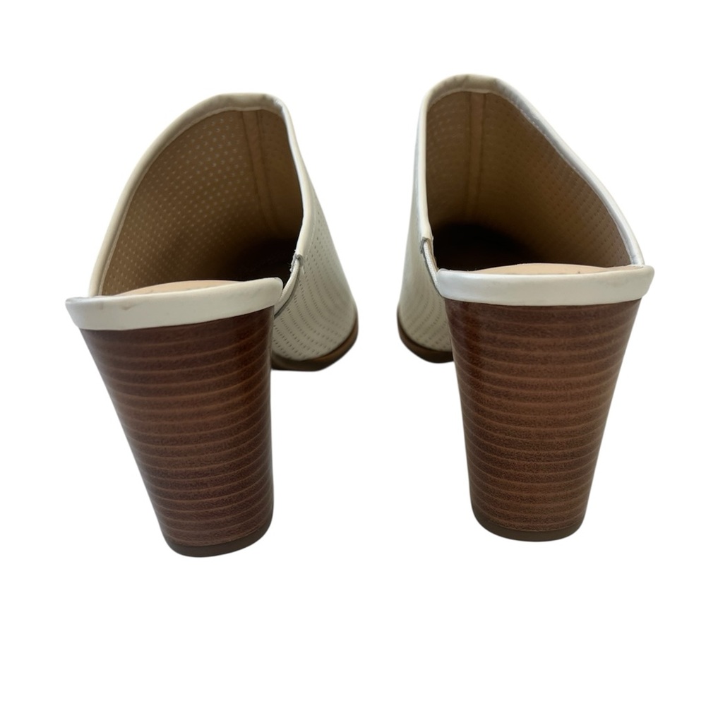 Via Spiga Salmah Milk Mules Ivory Slip-On Block Heel Shoes - Picture 6 of 11